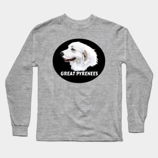 Great Pyrenees Dog Breed Profile Art Long Sleeve T-Shirt